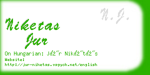 niketas jur business card